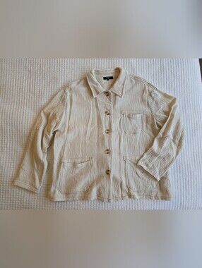 FRNCH PARIS Lauralie Shirt Jacket Size M medium ecru cream